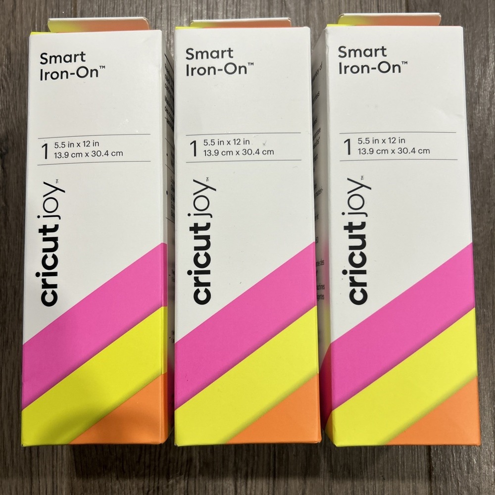 Cricut Joy Smart Iron-On‎ 5.5 in x 12in Neon Quantity Three Boxes